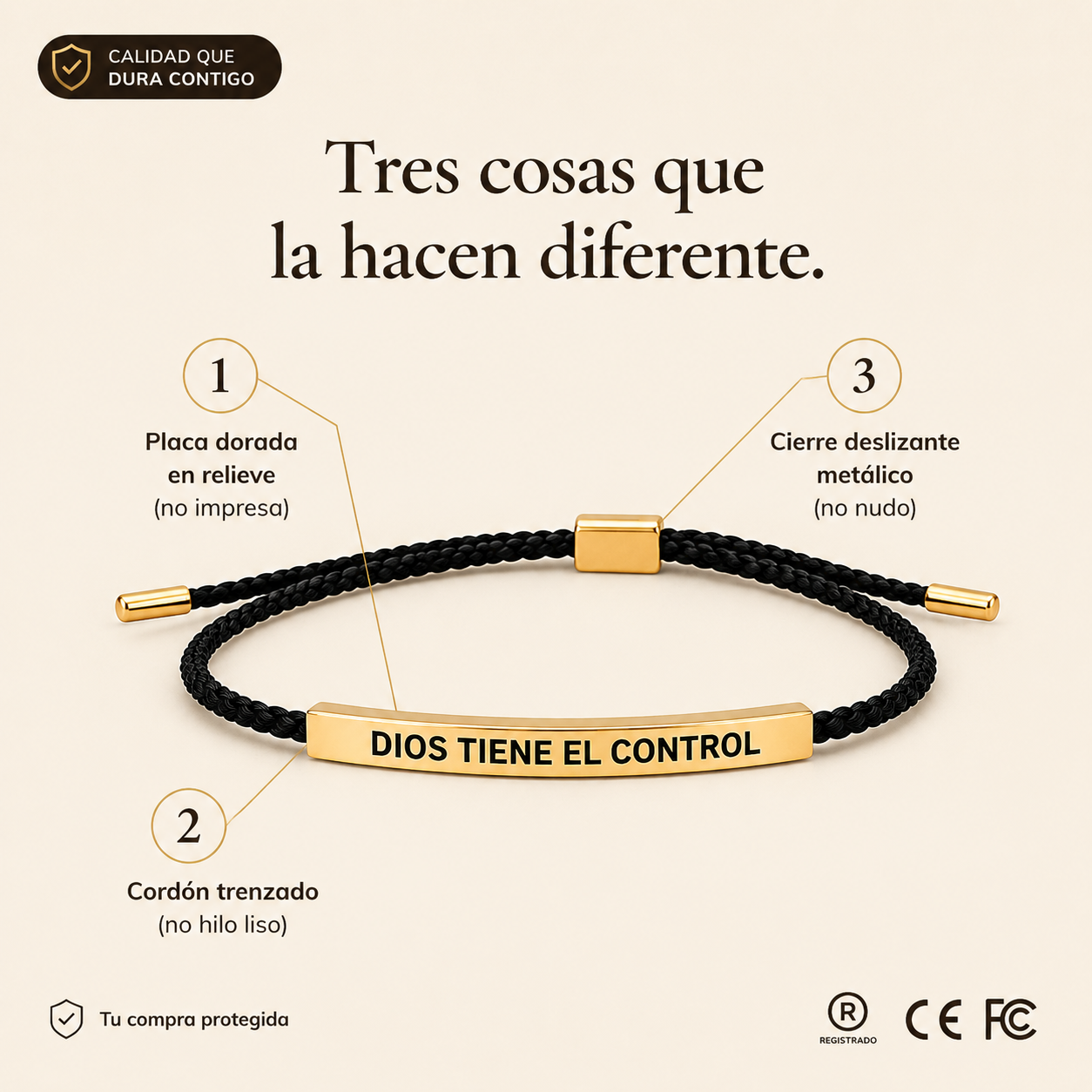 PULSERA DIOS TIENE EL CONTROL - 651694 — vista 3
